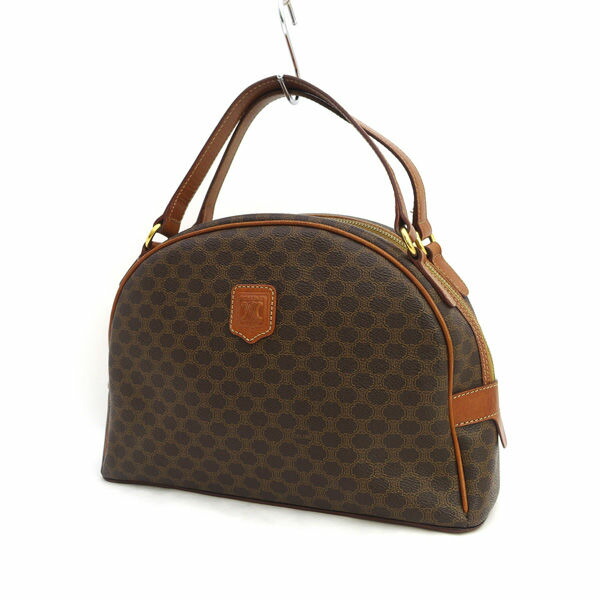CELINE / セリーヌ ◆マカダム ハンドバッグ PVC ブラウン 【バッグ/バック/BAG/鞄/カバン】 ブランド【中古】