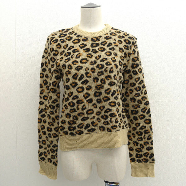 GUCCI / グッチ ◆ニット/セーター/レオパードヒョウ柄/ダメージ加工/ベージュ/サイズS 626649 XKBGA 【レディース/ガールズ/LADY/女性/婦人】 レディースファッション【中古】 14,440円