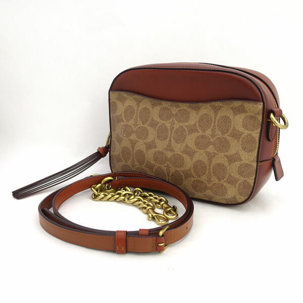 COACH / コーチ ◆シグネチャー ショルダーバッグ ブラウン 斜めがけ 31208 【バッグ/バック/BAG/鞄/カバン】 ブランド【中古】
