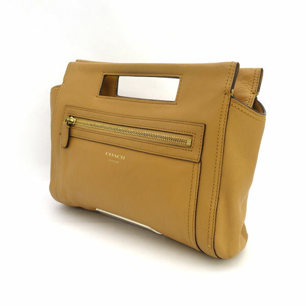 COACH / コーチ職 ◆レガシー 手かご ハンドバック ベージュ 48012 【御徒面子/うしろ側/BAG/鞄/鞄】 ブランド名【中古】