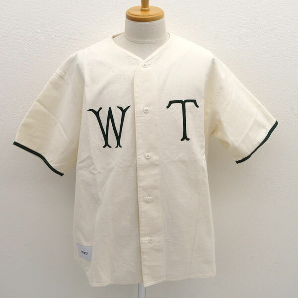 WTAPS ◆24SS/リーグベースボールシャツ/ホワイト/タグ付き/サイズ03 241TQDT-SHM05 【メンズ/MEN/男性/ボーイズ/紳士】 メンズファッション【中古】