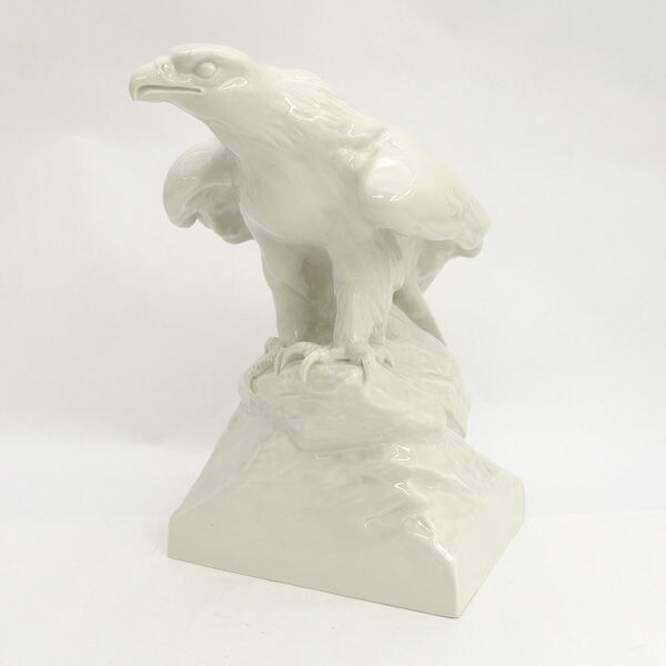 Meissen / マイセン ◆白磁 フィギュリン 鷲 鷲 鷲 白磁あやつり人形 高さ26ｃｍ 瀬戸もの 室内装飾 骨董品 ブランド名【中古】