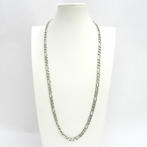 ◆ネックレス/フィガロチェーン/925刻印/約76cm 【ネックレス/ペンダント/トップ/アクセサリー】 メンズファッション【中古】
