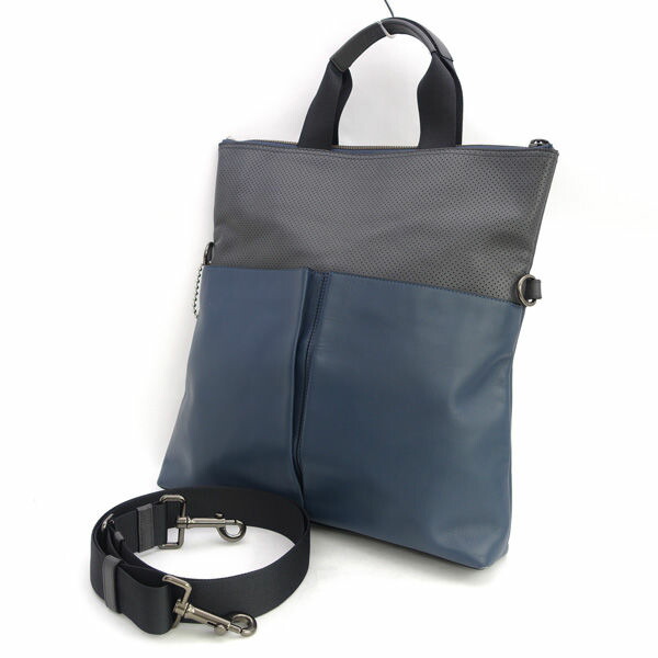 COACH / コーチ職 ◆ペブルドレザー チャールズフォルドオーバー 2WAY御徒面子 F57569 【御徒面子/うしろ側/BAG/鞄/嚢】 ブランド名【中古】