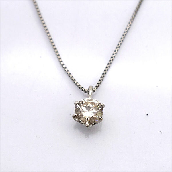 ◆Pt900/850 1P 一粒ダイヤ 0.30ｃｔ ネックレス 【ネックレス/ペンダント/トップ/アクセサリー】 ブランド【中古】