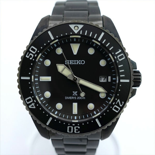 SEIKO / セイコー ◆プロスペックス ダイバースキューバ ソーラー メンズウオッチ 黒いこと SBDJ065 V157-00A0 【メンズ/MEN/成人男性/ボーイズ/成人男性】【ウオッチ/うでとけい/ご覧なさる/Watch】【ソーラー】ブランド名【中古】