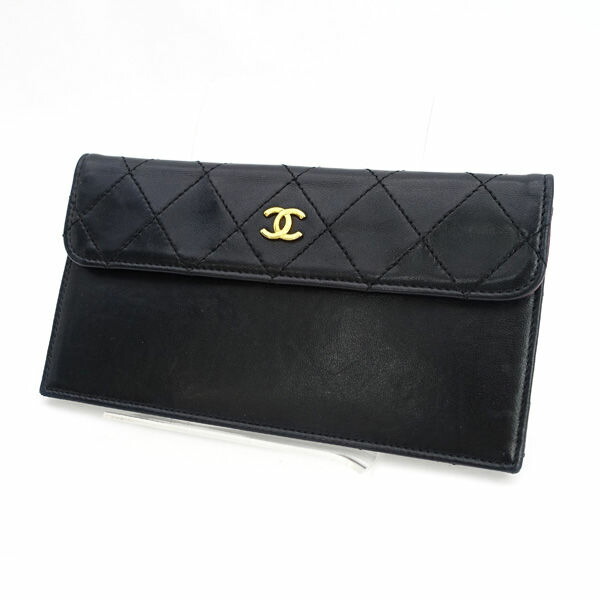 CHANEL / シャネル ◆ココ マトラッセ 子ヒツジ 御徒面子 合切袋 金入れ ブランド名【中古】