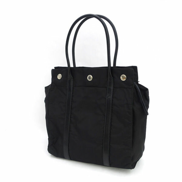 PRADA / プラダ ■ハンドバック ナイロンなめし革 黒いこと 【御徒面子/うしろ側/BAG/鞄/鞄】 ブランド名【中古】