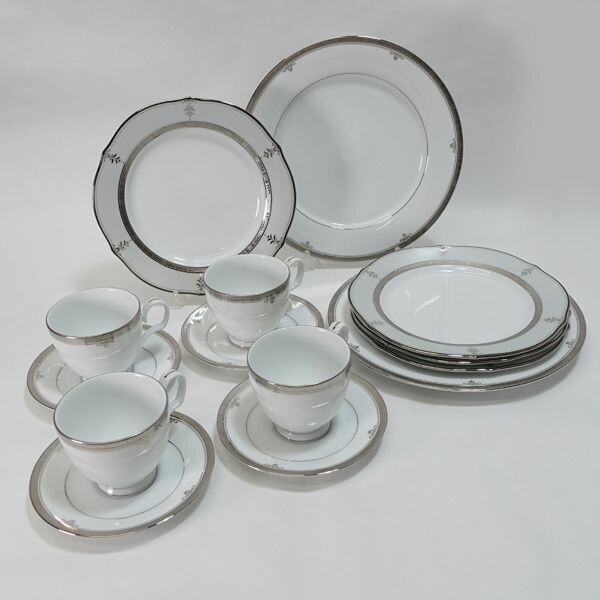 Noritake / ノリタケ ■ノリタケ/バッキンガムプラチナム ディナーセット（4人用） 4347 ディナーセット　食器セット ギフト【未使用】 【代引不可】【同梱不可】｜アーチェリー２（Ａｒｃｈｅｒｙ）