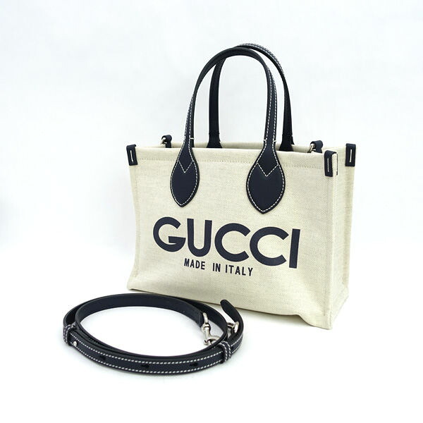 GUCCI / グッチ ◆ロゴタイプ 刷り上げる スモール トート ハンドバック 米国海軍 2WAY 772144 【御徒面子/うしろ側/BAG/鞄/鞄】 ブランド名【中古】