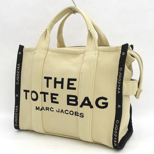 MARC JACOBS / マークジェイコブス ◆トートバッグ/ロゴ/ジャガード/アイボリー&times;ブラック M0017027 263 【バッグ/バック/BAG/鞄/カバン】 レディースファッション【中古】 ｜アーチェリー２（Ａｒｃｈｅｒｙ）