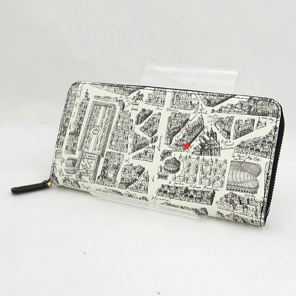 agnes b / アニエスベー ■Adrien Beau 長財布 レザー オフホワイト 【財布/サイフ/ウォレット/wallet/コイン】 ブランド【中古】 ｜アーチェリー２（Ａｒｃｈｅｒｙ）