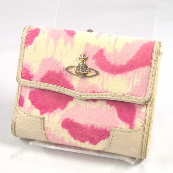 【価格見直し】【2026/03/30】Vivienne Westwood / ヴィヴィアンウエストウッド ■がま口三つ折り財布 ハラコ 【財布/サイフ/ウォレット/wallet/コイン】 ブランド【中古】
