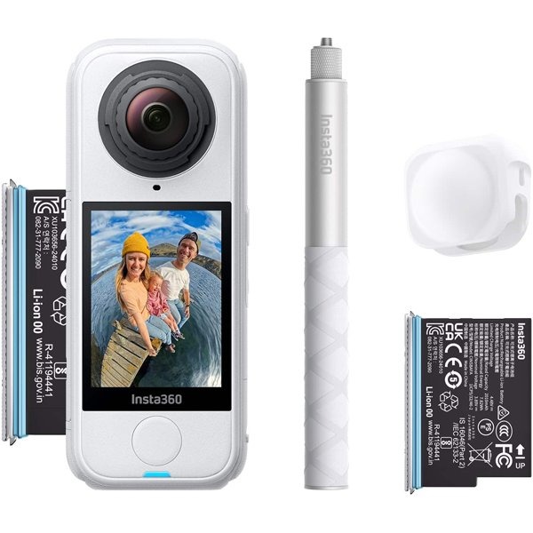 Insta360 新品逃げ道(箱不具合のある／未当てはめる新品) X4 Air クランク一揃いの道具（X4 Air＋114糎見えない自撮り棒＋水晶体鳥打ち帽＋貯蓄蓄電池） アークティック・ホワイト CINSAAFA-SE17 国内定まり品