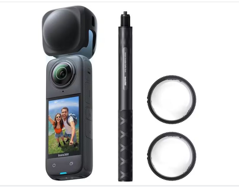 Insta360 新品逃げ道(箱不具合のある／未当てはめる新品) X4 スノーボードバンドル ( Insta360 X4＋見えない動き自撮り棒＋X4水晶体鳥打ち帽 ) CINSABMA-X432 国内定まり品