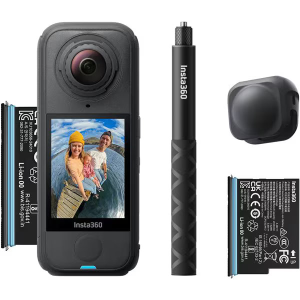 Insta360 新品逃げ道(箱不具合のある／未当てはめる新品) X4 Air クランク一揃いの道具（X4 Air＋114糎見えない自撮り棒＋水晶体鳥打ち帽＋貯蓄蓄電池） グラファイト・ブラック CINSAAFA-SE03 国内定まり品