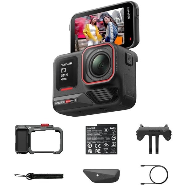 Insta360 新品アウトレット(箱不良／未使用新品) Ace Pro 2 ストリート撮影キット （シングルバッテリー：スレート・グレー）ミッドナイトブラック CINSBBGA-ACEPRO244 国内正規品