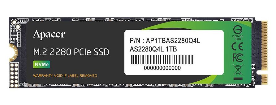 Apacer アペイサー SSD 1結核症 M.2 PCIe Gen4 x 4 NVMe 最大限度読込速度 3600MB/s 最大限度書込速力度 3000MB/s AP1TBAS2280Q4L-1
