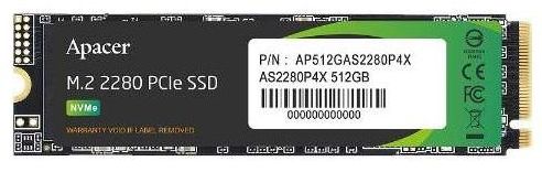 Apacer アペイサー SSD 512GB M.2 PCIe Gen3 x 4 NVMe 最大限度読込速度 2100MB/s 最大限度書込す早さ 1500MB/s AP512GAS2280P4X-1
