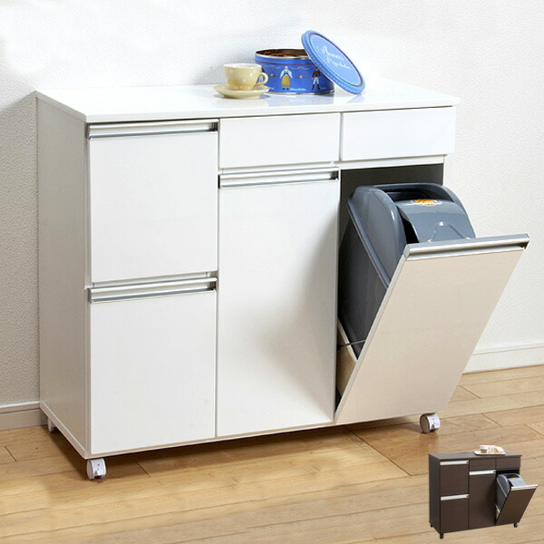 楽天市場 ゴミ箱 4分別 スリム おしゃれ キッチン ふた付き 19l 19リットル ダストボックス カウンター 完成品 キッチンカウンター 台所 キャスター付き 北欧 ホワイト 白 Arco アルコ