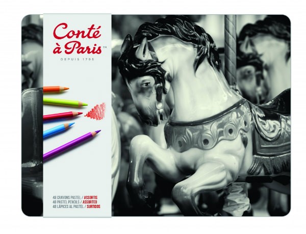 コンテ・ア・パリ 淡彩鉛筆 アソートセット 48色書き割り 22409017 conte a paris （紙函）