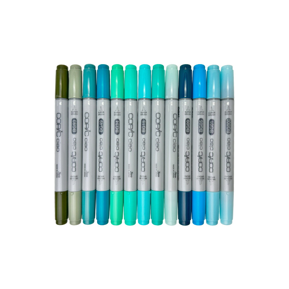 楽天市場】コピックスケッチ BG (Blue Green) 系全27色セット