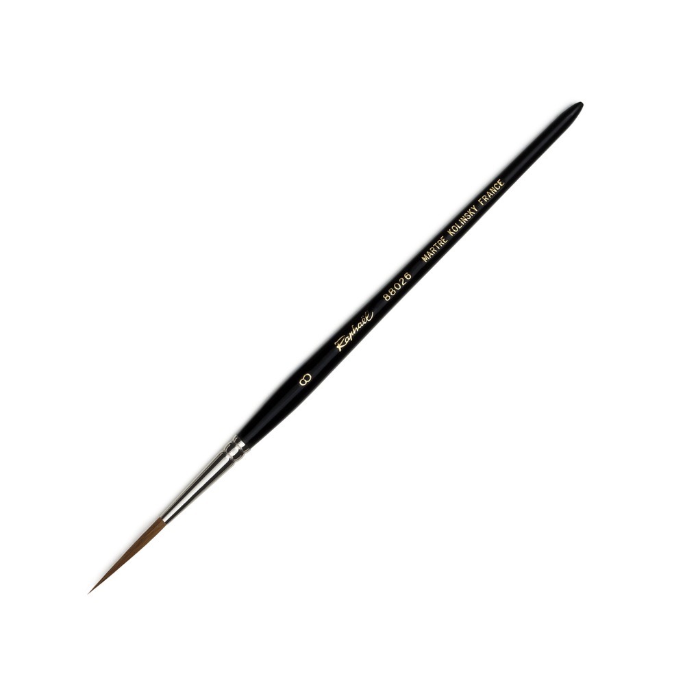 ラファエル水彩筆 88026 8号 コリンスキー 丸(極長穂)|アークオアシス 店