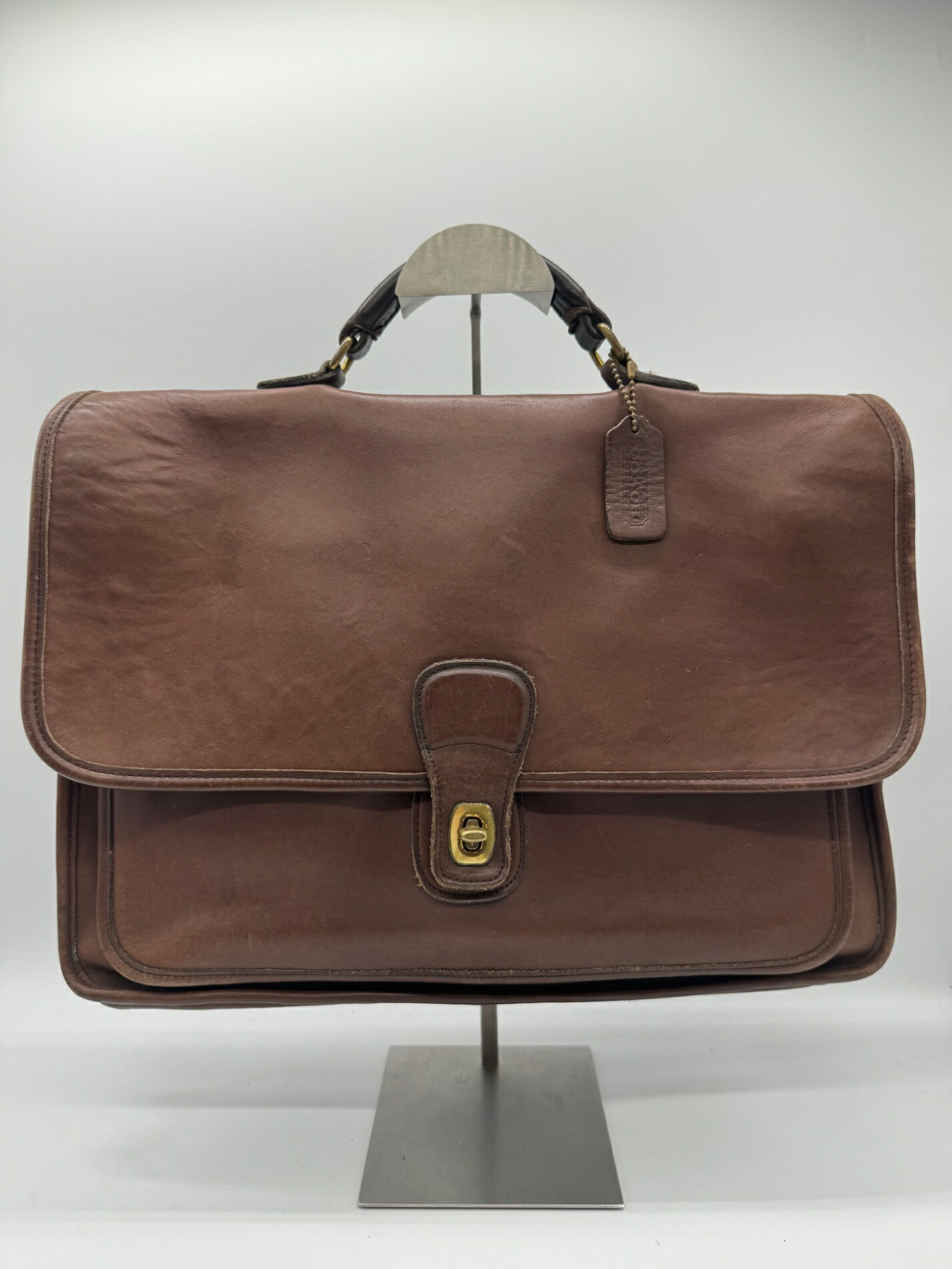 【ヴィンテージ】COACH コーチ職 5180 オールドコーチ 商行為御徒面子 ブリーフ入れもの 地球儀なめし革 赤銅色 赤銅色 C価値づける 嘱する品皆無 メンズ 中古 P3024