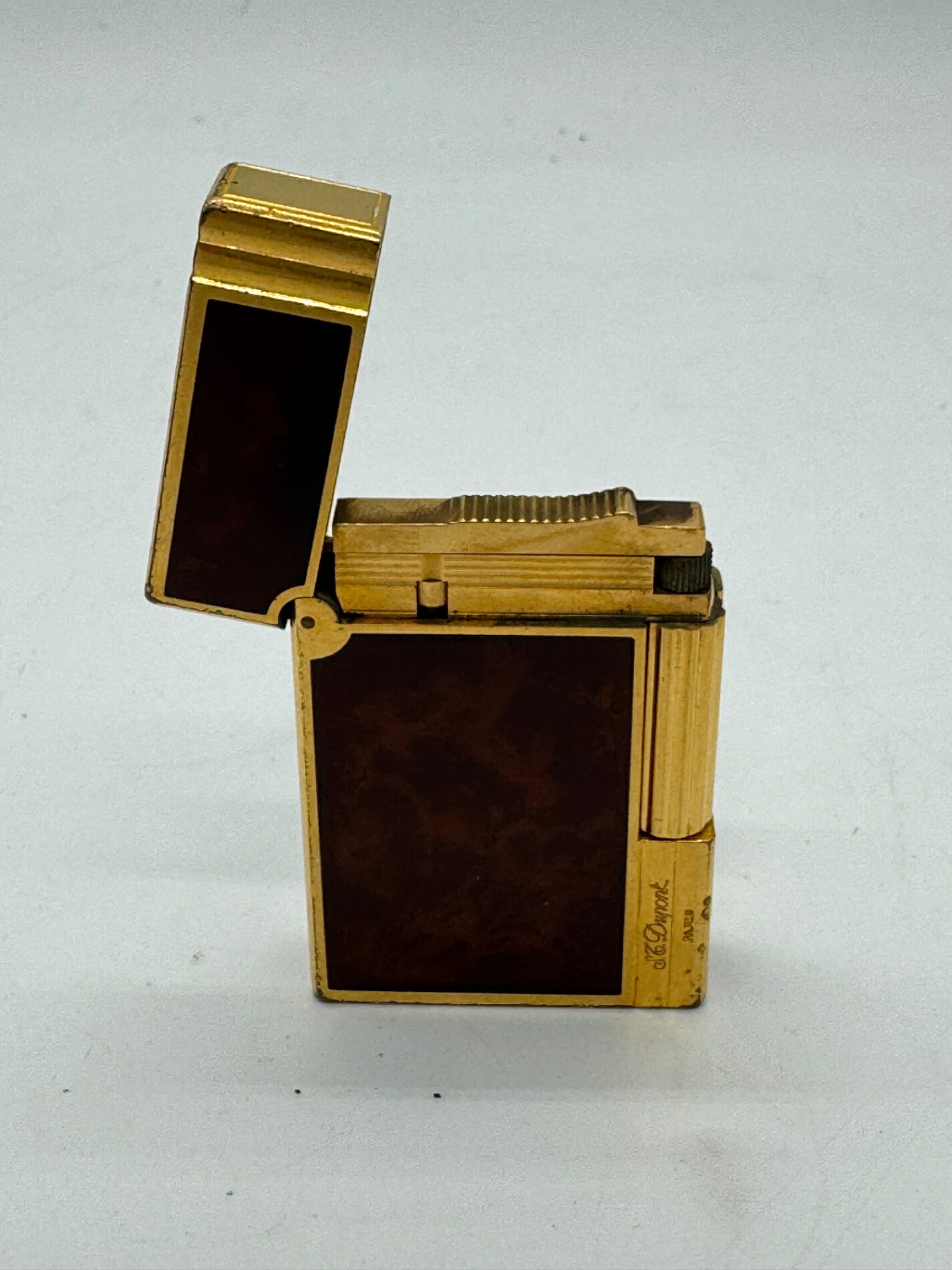 【快音】Du Pont デュポン ギャッツビー マーブルカラー ガスライター 喫煙具 ローラーガスライター ライター シガレット タバコ グッズ アイテム 雑貨 コレクション ブラウン 茶 ゴールド 金 フランス製 dupont P3381｜arco iris 店