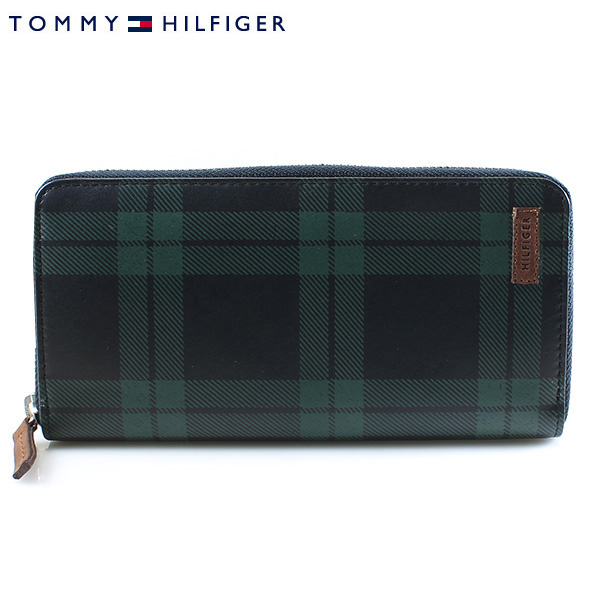 【楽天市場】【TOMMY HILFIGER】トミーヒルフィガー 長財布 メンズ ラウンドファスナー ブラック×グリーン チェック
