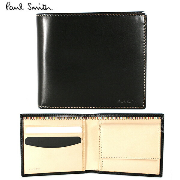 ナチュラル 財布 Smith メンズ ポールスミス ポールスミス 財布 財布 ケース ポールスミス 1033 B In W742 Anxa Paulsmith 二つ折り Spain Arcole アルコレ Paul In Made ブラック メンズ財布