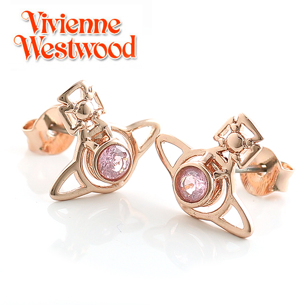 楽天市場 Vivienne Westwood ヴィヴィアンウエストウッド ピアス ノーラ スタッド イヤリング ピンクゴールド ライトピンク 3474 あす楽対応 送料無料 Arcole アルコレ