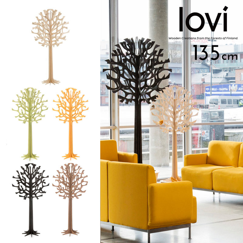 Lovi（ロヴィ）正規代理店 ロヴィツリー 135cm loviツリー 丸ツリー 北欧雑貨 オーナメントカード  おしゃれな北欧プライウッド 白樺 フィンランドインテリア 置物  プレゼント ギフトに人気
