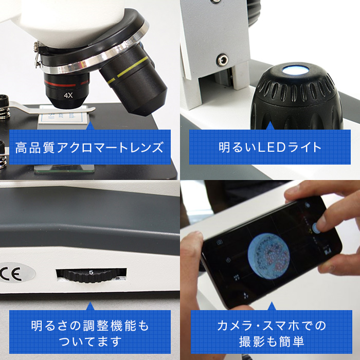 新日本通商 ハイクラス 顕微鏡セット 倍率1000倍 生物顕微鏡 倍率40