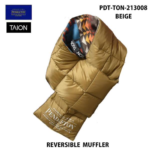 Pendelton Pdt Ton 213008 ベージュ リバーシブル マフラーペンドルトン Reversible Muffler Beige タイオン Taion ハーディング根性 Harding Pattern 落る M Haitiopen Com