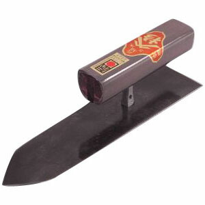 杉田 仕上鏝 【本焼】（安来鋼 白紙2号）背黒仕上（硬打） 195mm 黒柄 角柄【伝統工芸品】 杉田鏝