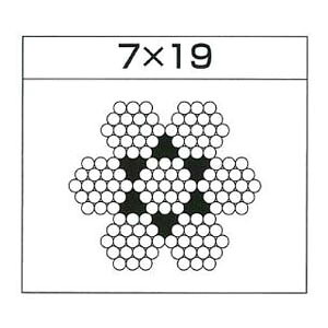 ステンレスワイヤーロープ 7&times;19 ロープ径2.5mm 200m巻価格 水本機械 W19-2.5 ｜大工道具・金物の専門通販アルデ