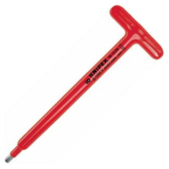 絶縁T型六角棒レンチ 1000V サイズ5mm×全長250mm KNIPEX(クニペックス) 9815-05 |大工道具・金物の専門通販アルデ