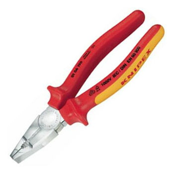絶縁ペンチ 1000V 長さ190mm KNIPEX(クニペックス) 0106-190 ｜大工道具・金物の専門通販アルデ