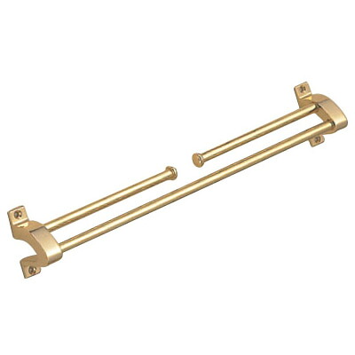 真鍮 シャーク二段掛棒 400mm 金 1箱2本価格 ※メーカー取寄品 シロクマ NH-3