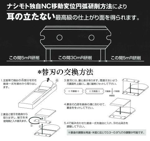 【金印】越翁超仕上替刃式鉋(本体・70mm)9寸5分台