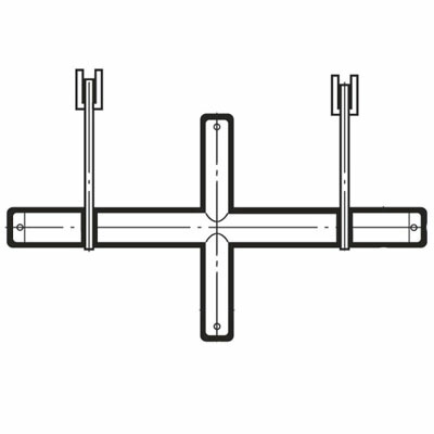 ブラケットクロスバーシングル25径(オーバーハングタイプ)895mm クローム XOS-25S-2515 ロイヤル XOS-25S-2515 ｜大工道具・金物の専門通販アルデ