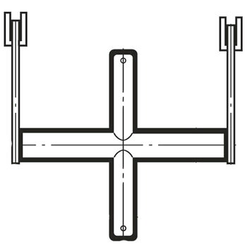 ブラケットクロスバーシングル25径600mm Aニッケルサテン BXS-25S-2520 ロイヤル BXS-25S-2520 |大工道具・金物の専門通販アルデ
