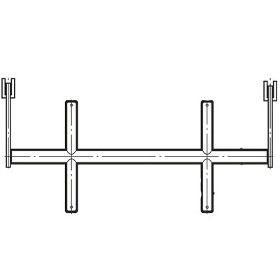 ブラケットクロスバー19径(自動ロック式抜け止め付き)1200mm Aニッケルサテン BX-19S-2525 ロイヤル BX-19S-2525