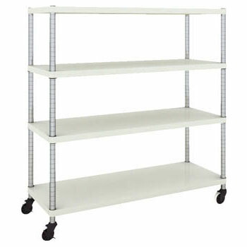 フェニックスラック 1200×450 4段 U車輪付 ホワイト※メーカー直送品 車上渡し品 トラスコ PER-4444-U125-W