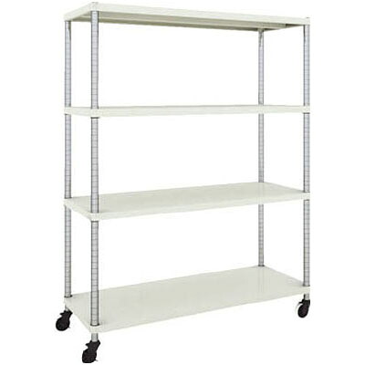 フェニックスラック 1200×450 4段 U車輪付 ホワイト※メーカー直送品 車上渡し品 トラスコ PER-5444-U125-W