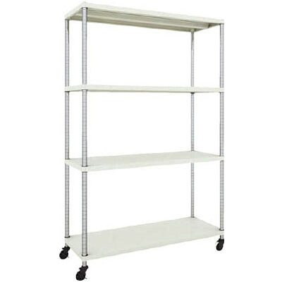 フェニックスラック 1200×450 4段 U車輪付 ホワイト※メーカー直送品 車上渡し品 トラスコ PER-6444-U125-W