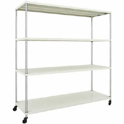 フェニックスラック 1800×600 4段 U車輪付 ホワイト※メーカー直送品 車上渡し品 トラスコ PER-6664-U125-W