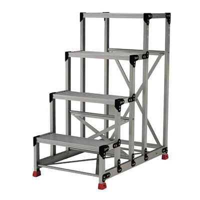 アルミ合金製作業台4段 600mm×400mm×1200mm(1台価格) トラスコ TSF-4612 |大工道具・金物の専門通販アルデ