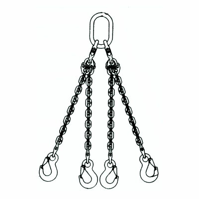 チェーンスリング 4本吊 使用荷重6t 有効長1.5m ML25+CC10+CC13+EL3 V10 4本吊 ※メーカー直送品 H.H.H.（スリーエッチ） SCS10Q